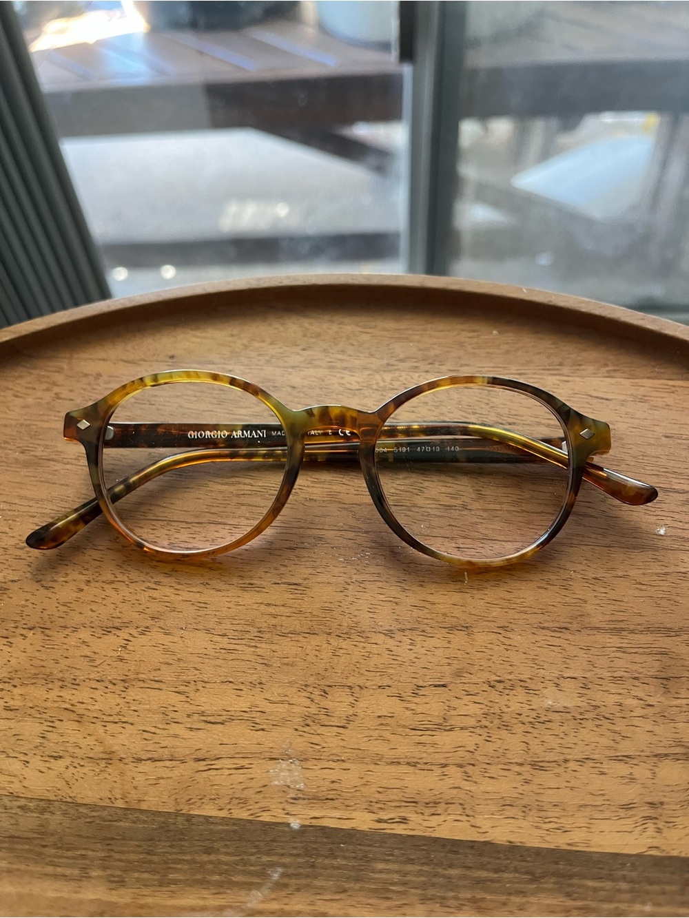Vintage Giorgio Armani Tortoise and Amber Round Glasses